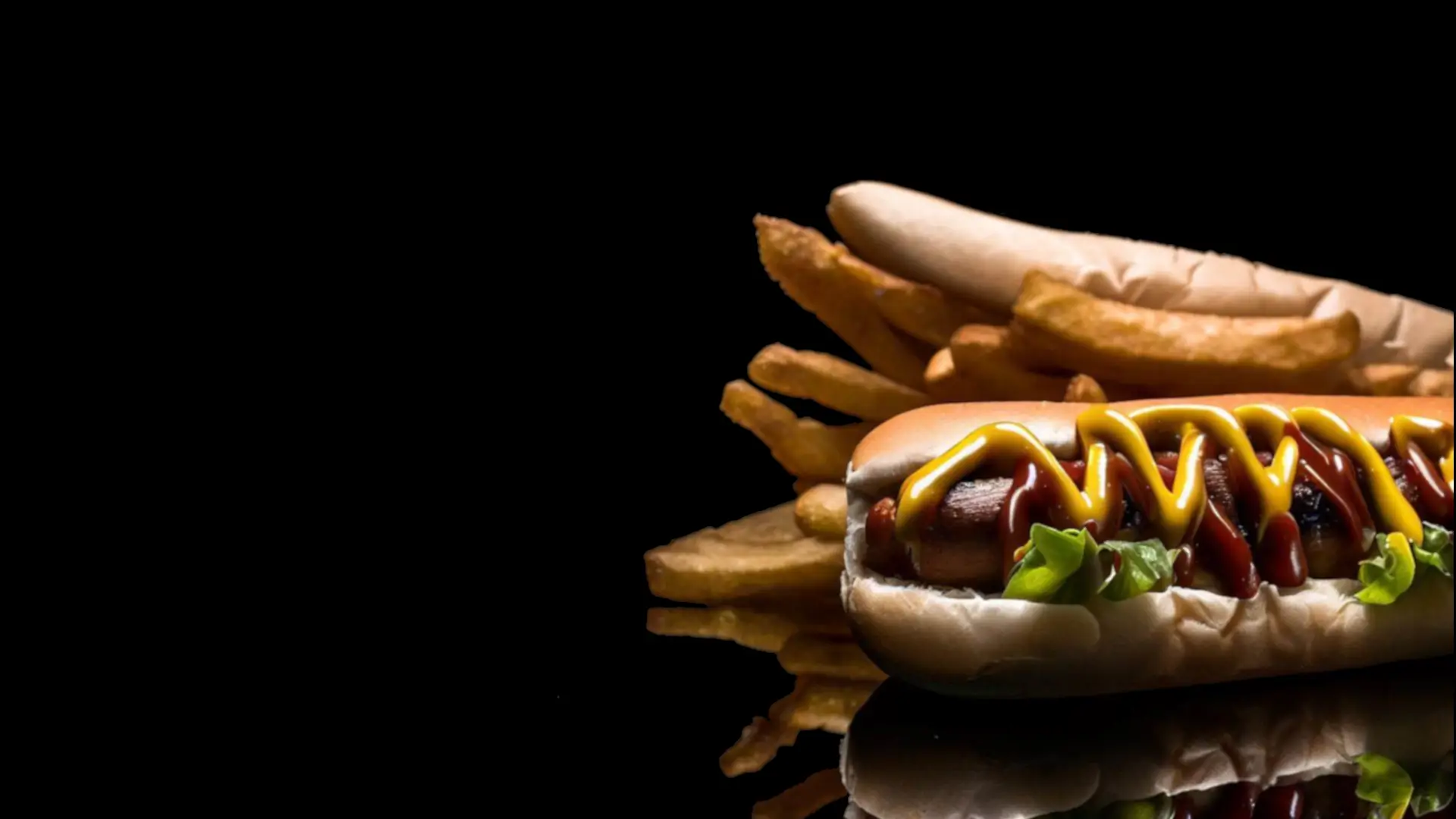 Hotdog with fries