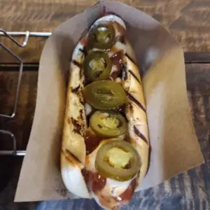 Hotdog with jalapenos