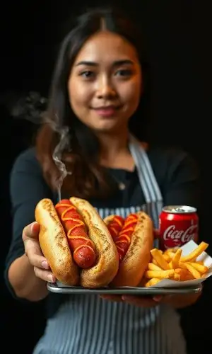 Woman serving combo meal